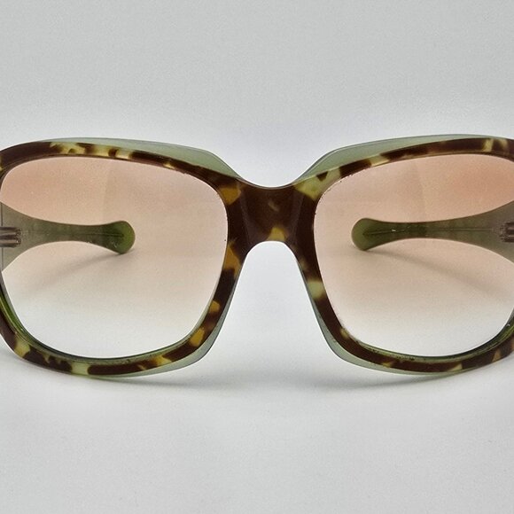 Oakley 12-711 Script Green Tortoise Frame Bronze Lens Sunglasses w/ Case 61mm - Picture 2 of 15